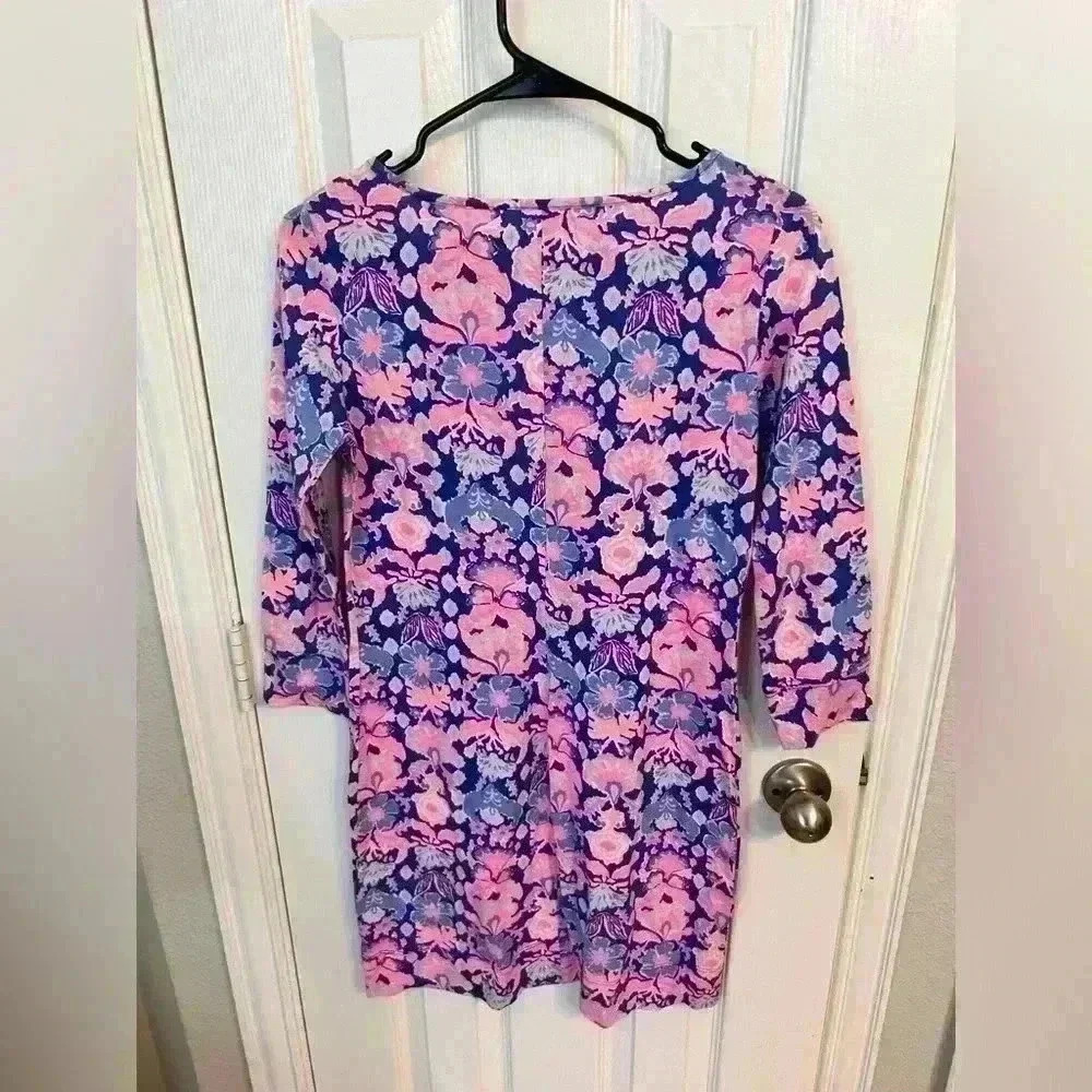 Lilly Pulitzer Marlowe Iris Blue Werk It Cotton Shirt Dress Size XS - Picture 2 of 6